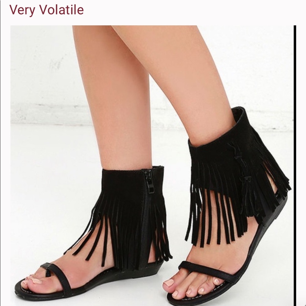 suede fringe sandal